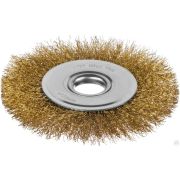 Щетка дисковая для шлифмашинки угловой, витая стальная латунированная проволока 0,3 мм, d=125 мм, MIRAX 35141-125