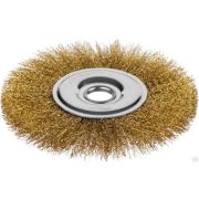Щетка дисковая для шлифмашинки угловой, витая стальная латунированная проволока 0,3 мм, d=175 мм, MIRAX 35141-175
