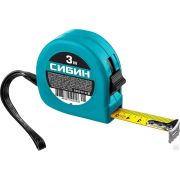 Рулетка в пластиковом корпусе СИБИН 3 м / 16 мм