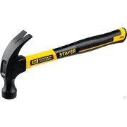 Молоток-гвоздодёр столярный с фиберглассовой рукояткой STAYER Hercules 680 г