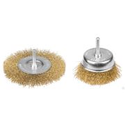 Набор щеток-крацовок для дрели, витая стальная латунированная проволока 0,3 мм, дисковая PROFESSIONAL
