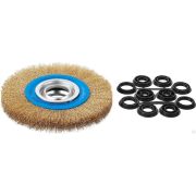 Щетка дисковая для точильно-шлифовального станка, витая стальная латунирован проволока 0,3 ЗУБР Профессионал