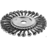 Щетка дисковая для шлифмашинки угловой, жгутированная стальная проволока 0,5 мм, d=175 мм, MIRAX 35140-175