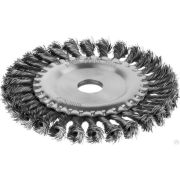 Щетка дисковая для шлифмашинки угловой, жгутированная стальная проволока 0,5 мм, d=150 мм, MIRAX 35140-150