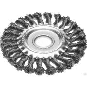 Щетка дисковая для шлифмашинки угловой, жгутированная стальная проволока 0,5 мм, 125 мм PROFESSIONAL