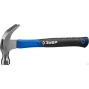 Столярный молоток-гвоздодёр ЗУБР с фиберглассовой рукояткой, кованный, 450 г, Профессионал
