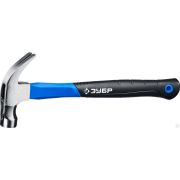 Столярный молоток-гвоздодёр ЗУБР с фиберглассовой рукояткой, кованный, с магнитом, 450 г, Профессионал