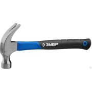 Столярный молоток-гвоздодёр ЗУБР с фиберглассовой рукояткой, кованный, 560 г, Профессионал