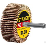 Круг шлифовальный STAYER лепестковый, на шпильке, P60, 50х20 мм