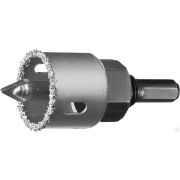 Коронка-чашка ЗУБР Профессионал c карбид-вольфрамовым нанесением, 32 мм, высота 25 мм, в сборе с державкой и сверлом