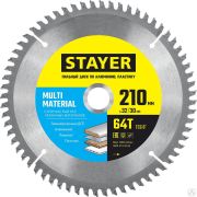Диск пильный по алюминию, супер чистый рез 210х32/30 мм 64Т, STAYER MULTI MATERIAL