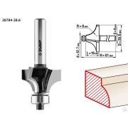 Фреза кромочная калевочная №1 ЗУБР 28,6x16 мм, радиус 8 мм