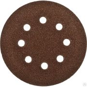 Круг шлифовальный ЗУБР СТАНДАРТ из абразивной бумаги на велкро основе, 8 отв, Р60, 125 мм, 5 шт