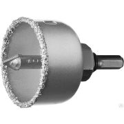 Коронка-чашка ЗУБР Профессионал c карбид-вольфрамовым нанесением, 51 мм, высота 25 мм, в сборе с державкой и сверлом