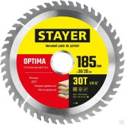 Диск пильный по дереву STAYER OPTIMA 185 x 30/20 мм 30Т, оптимальный рез