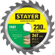 Диск пильный по дереву STAYER FAST 230 x 32/30 мм 24Т, быстрый рез