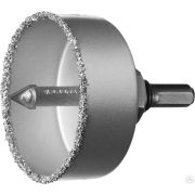 Коронка-чашка ЗУБР Профессионал c карбид-вольфрамовым нанесением, 67 мм, высота 25 мм, в сборе с державкой и сверлом