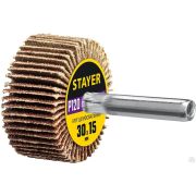 Круг шлифовальный STAYER лепестковый, на шпильке, P120, 30х15 мм