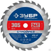 Стройрез 305х30 мм 24Т, диск пильный по строительной древесине ЗУБР