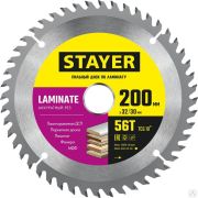 Диск пильный по ламинату, аккуратный рез 200 x 32/30 мм 56T, STAYER LAMINATE