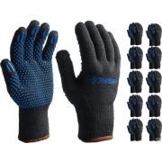 Утеплённые перчатки ЗУБР МАСТЕР, трикотажные, покрытие ПВХ точка, 10 пар, размер L-XL