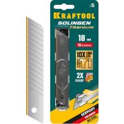 Лезвия сегментированные с покрытием TiN, 15 сегментов, 5 шт KRAFTOOL SOLINGEN Titanium 18 мм