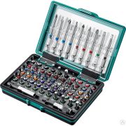 Набор KRAFTOOL Бита C-Drive 71 CR-MO адаптеры в ударопрочном компактном боксе цветная маркировка типов шлицов 71 предмет