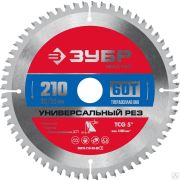 Универсальный рез 210 x 30/20 мм 60Т, диск пильный по алюминию ЗУБР