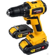 Дрель-шуруповерт STEHER 20В бесщёточная, 2 АКБ 2Ач, в кейсе CDB-200-2
