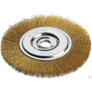 Щетка дисковая для шлифмашинки угловой, витая стальная латунированная проволока 0,3 мм, d=200 мм, MIRAX 35141-200