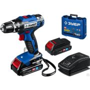 Дрель-шуруповерт ЗУБР 20В, 2 АКБ 2Ач, в кейсе,, Профессионал DL-201-22