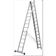 Трёхсекционная лестница СИБИН, 8 ступеней, со стабилизатором, алюминиевая