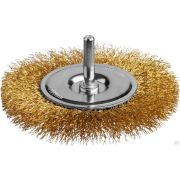 Щетка дисковая для дрели, витая стальная латунированная проволока 0,3 мм, d=100 мм, MIRAX 35145-100