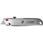 Нож ЗУБР М-24, металлический универсальный с автостопом, трап лезвия А24