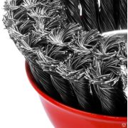 Щетка-крацовка чашечная для УШМ двухрядная жгутированная стальная проволока 0,5 мм d=100 мм MIRAX35104-100-2