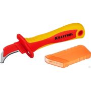 Нож электрика диэлектрический, с пяткой, изогнутый, KRAFTOOL KN-7