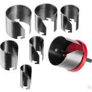 Кольцевая пила по дереву, сегментная, наборная, 7 ЗУБР 7 шт 26-63/42 мм