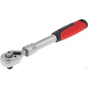 Трещотка для торцовых головок ЗУБР ЭКСПЕРТ 3/8, телескопическая, Cr-V, 72 зубца, хроматированное покрытие, быстрый сброс