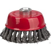 Щетка чашечная для шлифмашинки угловой STAYER PROFESSIONAL, жгутированная стальная проволока 0,5 мм, 100 мм хМ14