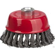 Щетка чашечная для шлифмашинки угловой STAYER PROFESSIONAL, жгутированная стальная проволока 0,5 мм, 80 мм хМ14