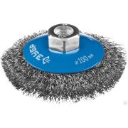 Щетка коническая для шлифмашинки угловой, витая стальная проволока 0,3 мм, 100 ЗУБР Профессионал