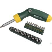 Отвертка Набор реверсивно-рычажная с насадками 21 шт KRAFTOOL X-Hard-21