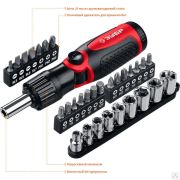 Отвертка ЗУБР Универсал-31 набор реверсивно-рычажная с насадками 31 шт