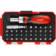 Отвертка ЗУБР Компакт-37 набор реверсивная с насадками 37 шт