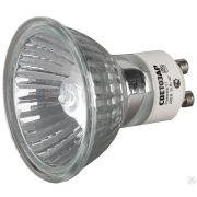 Лампа галогенная СВЕТОЗАР с защитным стеклом, алюм отражатель, цоколь GU10, диаметр 51 мм, 75Вт, 220В