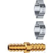 Штуцер соединительный елочка-елочка 10 мм с обжимными хомутами ЗУБР Профессионал