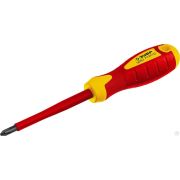 Отвертка диэлектрическая до 1000В ЗУБР Профессионал ПРОФИ ЭЛЕКТРИК 25262-2-100 Cr-V трехкомпонент рукоятка PH 2 x 100 мм
