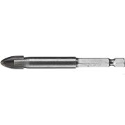 Сверло по кафелю керамике стеклу с четырьмя режущими лезвиями шестигранный хвостовик 12 мм STAYER PROFESSIONAL 2985-12