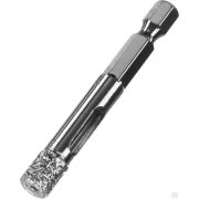 Сверло вакуумное алмазное трубчатое для дрели HEX 1/4 d 8 по керамограниту ЗУБР