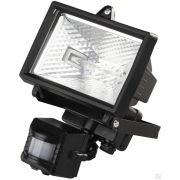 Прожектор галогеновый СВЕТОЗАР с датчиком движения, цвет черный, 150 Вт